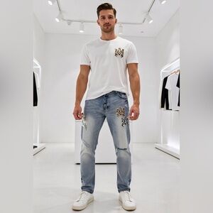 Amiri Men’s MA Quad Rip & Repair Luxe Skinny Jeans